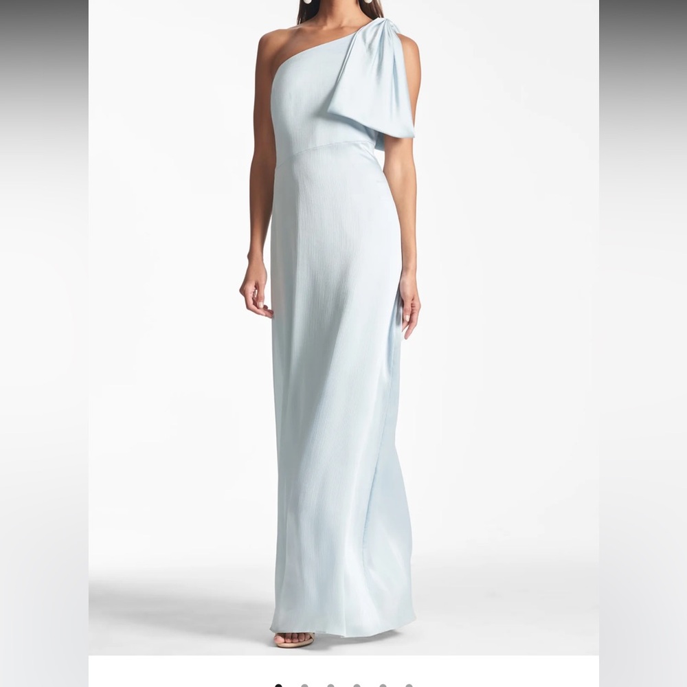 Sachin + Babi Blue Asymmetrical One-Shoulder Gown
